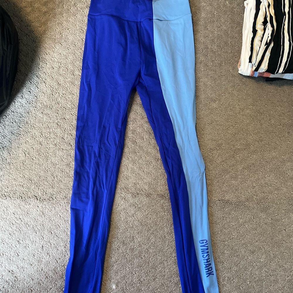 Gymshark Color Block Leggings- Steel Blue. Size Medium